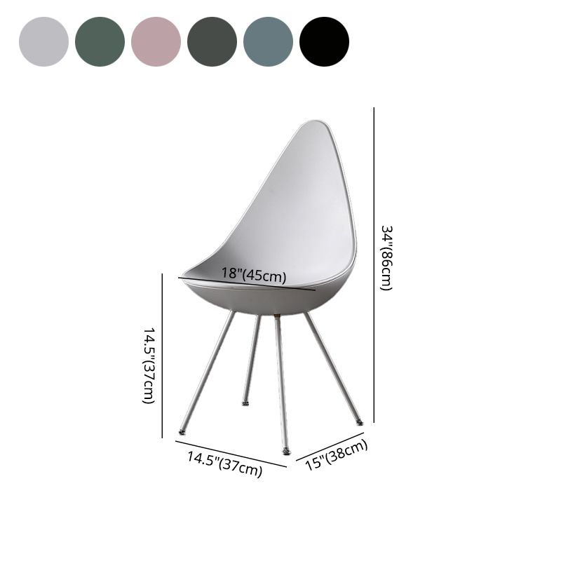 Sillas laterales sin brazos de estilo industrial, silla lateral con respaldo sólido de plástico para el hogar