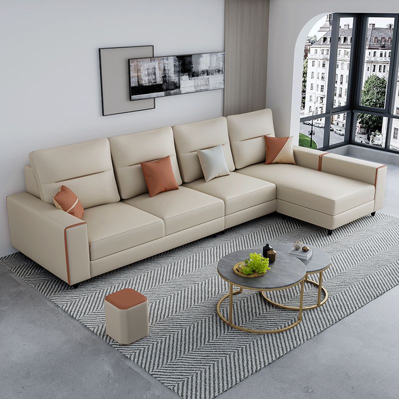 37.4"H Faux Leather Square Arm Sofa & Chaise for Living Room