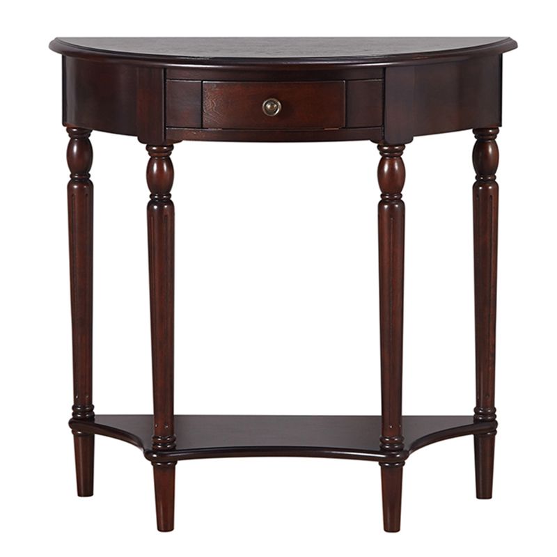 4 Legs Mid-Century Modern Wood Console Table with Single Drawer
