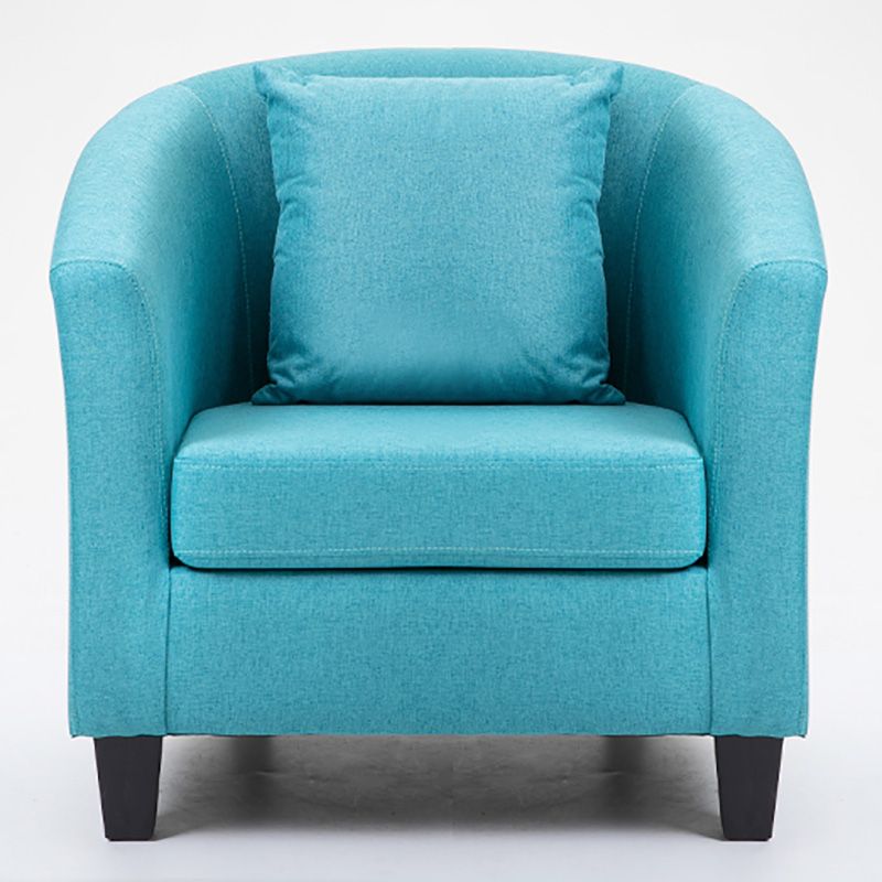 Contemporary Basic Four Legs Armchair Arms Included Barrel Accent Chair