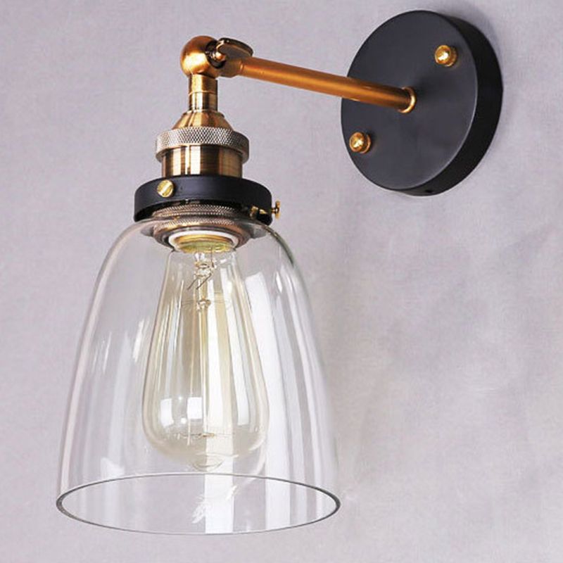 Vintage Industrial Geometric Wall Mount Lighting Clear Glass Wall Mounted Light Fixture for Bedside