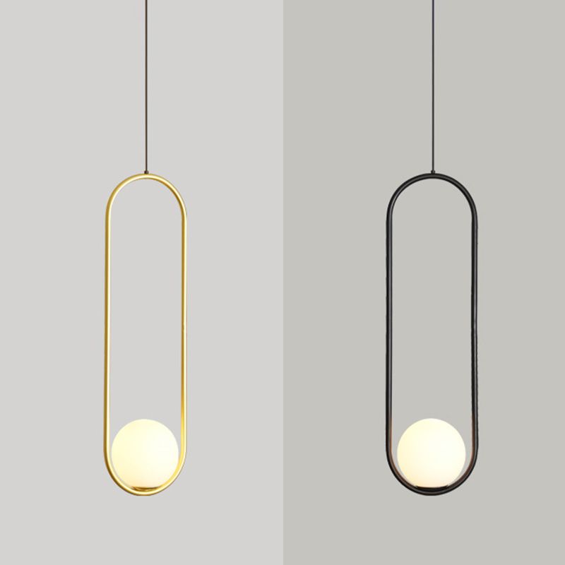 Modern Creative Cluster Pendant Light Wrought Iron Indoor Hanging Light with White Glass Shade