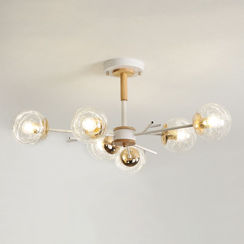 Glass Modern Chandelier Lighting Minimalistic Suspension Light for Dining Room