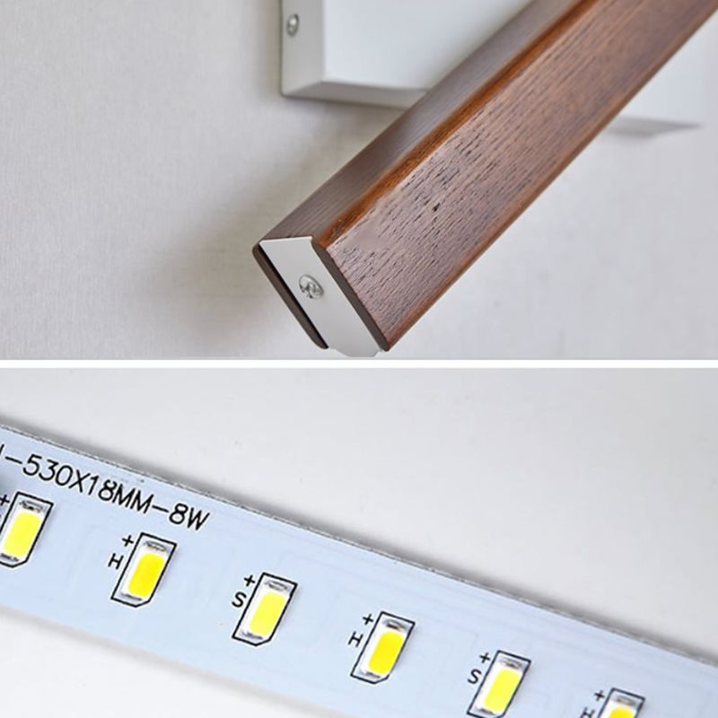 Geometry Shape Wall Lighting Modern Style Wood 1 Lights Sconce Lamp for Living Room