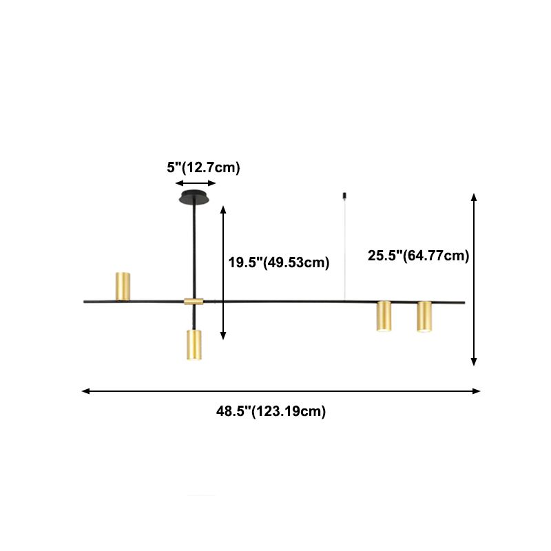 Ideas de iluminación de isla de cilindro de estilo contemporáneo luces colgantes de isla metálica