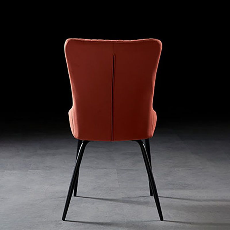 Industrial Arm Solid Back Dining Side Chair Fabric Dining Side Chair