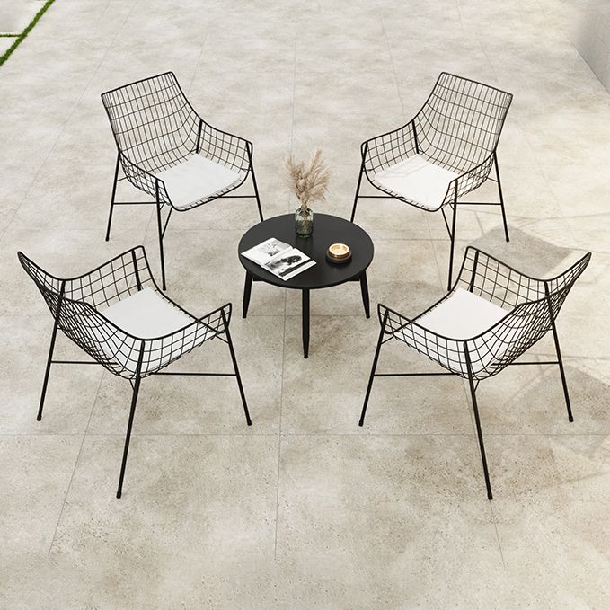 Boho Black Dining Set 1/2/3/4/5 Pieces Round Patio Dining Table Set