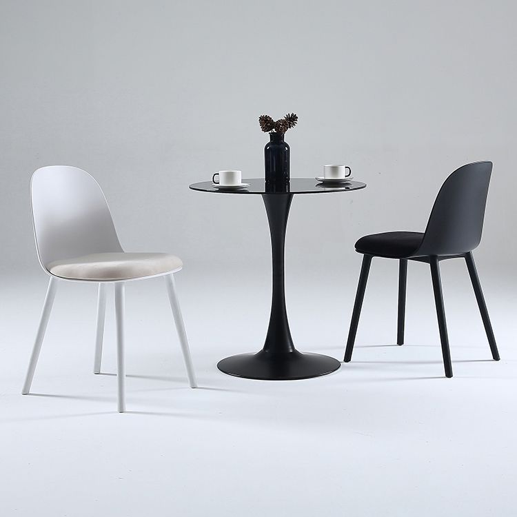 Nordic Dining Room Armless Chair Plastic Side Fabric Chair for Kitchen