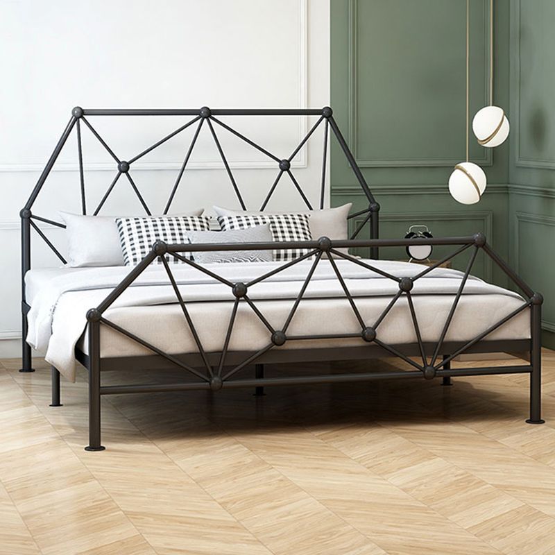 Glam Open-Frame Bed Metal Bed Frame with Headboard, 39.4"/53.1" Standard Bed