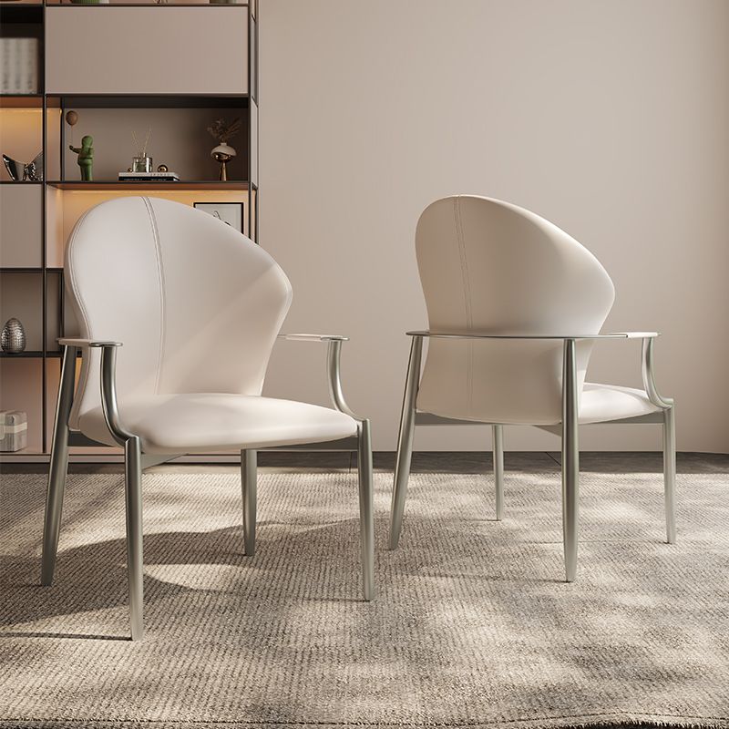 Modern Style Dining Chair Arm Dining Chairs with Metal Legs for Kitchen