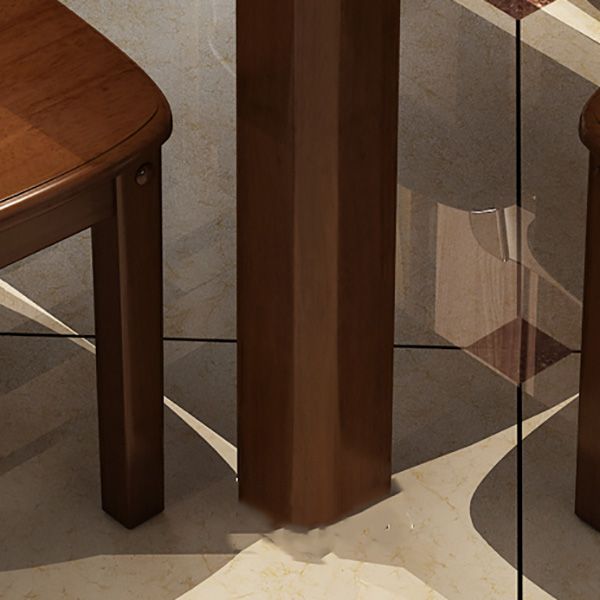 Traditional Wood Scalable Dining Table Rubber Base for Dining Room