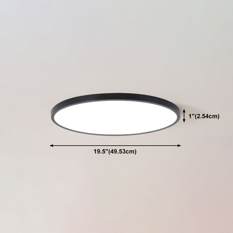 Aluminum Circular Ceiling Mounted Light Fixture Simple LED Black Ceiling Lighting