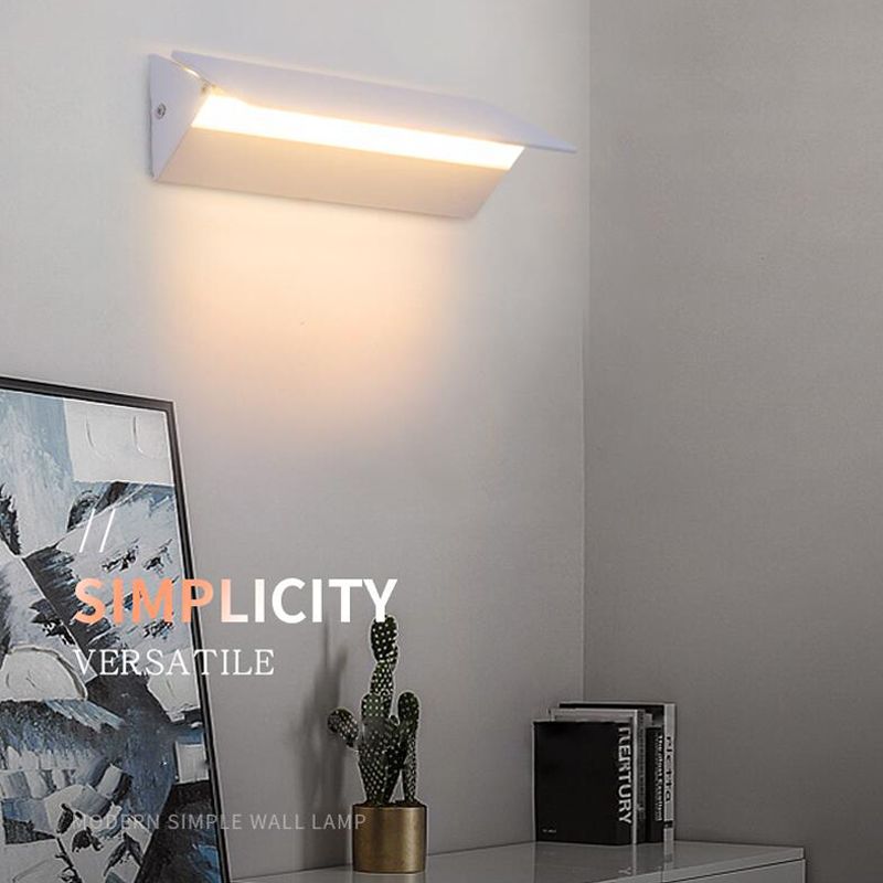 Accesorios de luz rectangulares de aluminio apliques de pared de estilo minimalista modernos para sala de estar