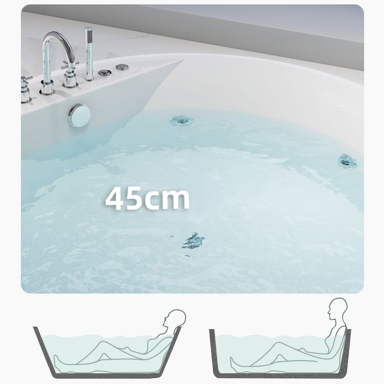 Modern White Acrylic Bath Tub Round Drop-in Bathtub for Home
