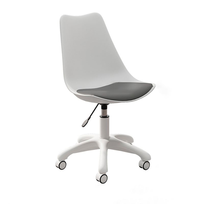 Modern White Nylon Desk Chair with Low Back Home Office Chair