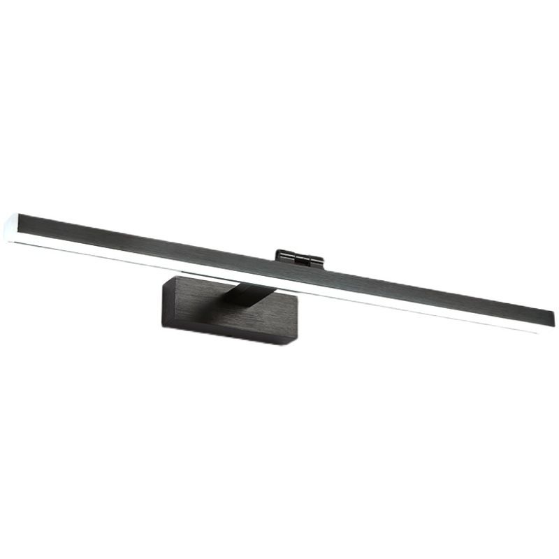 Metal Linear Shade Swing Arm Wall Light Modern 1 Head Wall Mount Fixture in Black