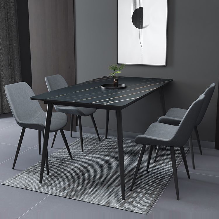 Mesa de comedor rectangular Estilo industrial 4 patas Base Mesa de piedra sinterizada para el hogar