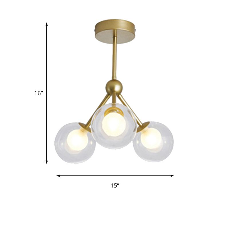 Estilo moderno Modo Candelier 3 Luces Metal Flush Mount Light for Kid Bedroom Restaurante