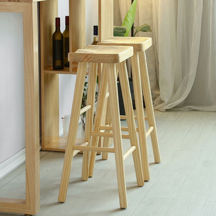 Double Pedestal Bar Table Set 2/3 Pcs Solid Wood Bar Table and Backless Stools