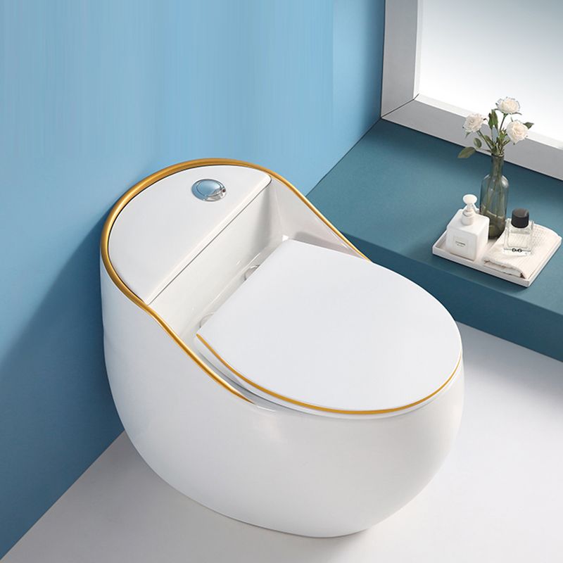 Contemporary Flush Toilet Floor Mounted Siphon Jet Porcelain Toilet