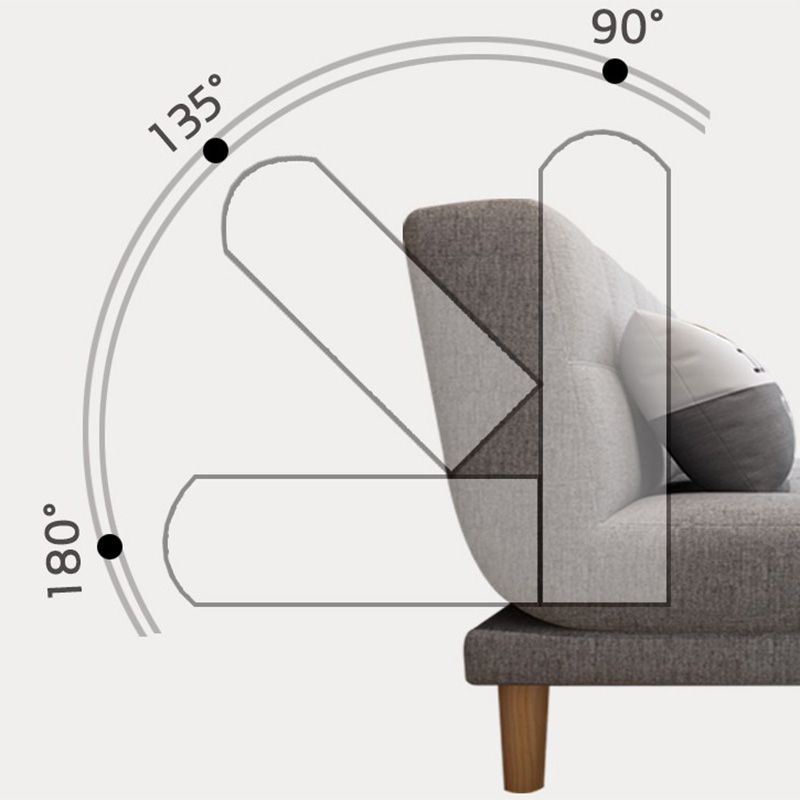 Contemporary Linen Armless Sleeper Sofa Convertible Sofa for Living Room, Apartment
