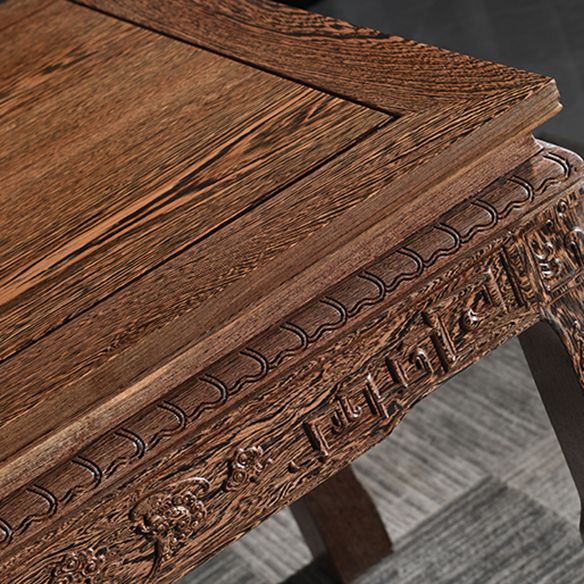 Traditional Style Solid Wood Dining Set with Fixed Table and 4 Legs Base for Home Use