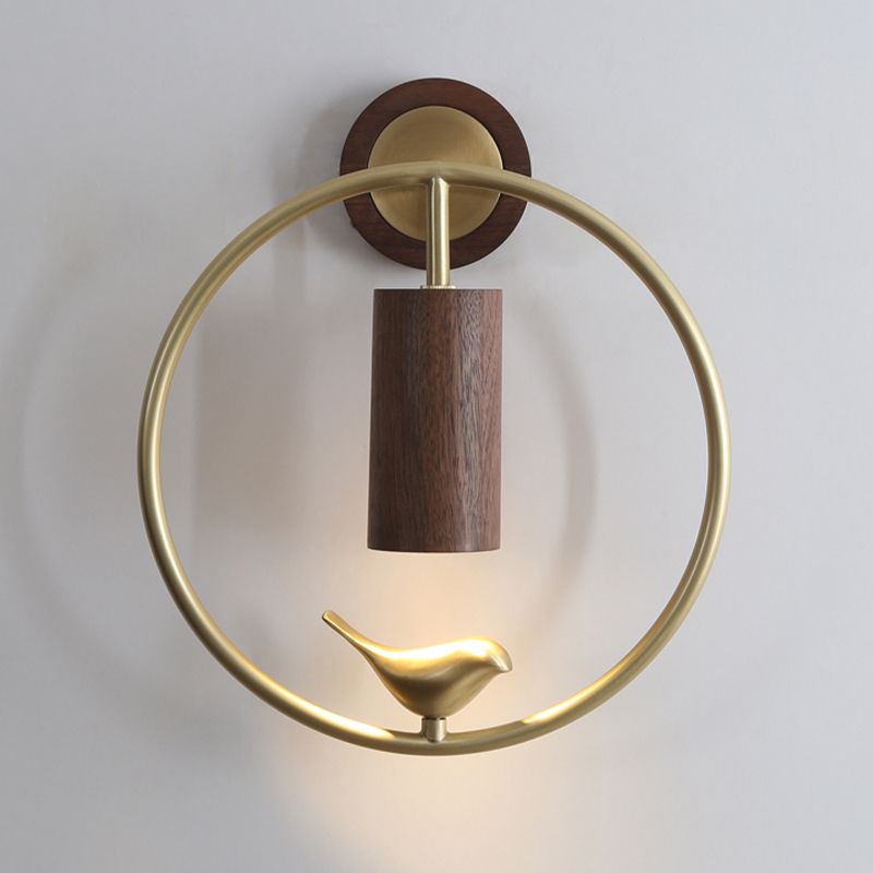 Luce di applique a muro Contemporaneo moderno luce interna in legno e ottone