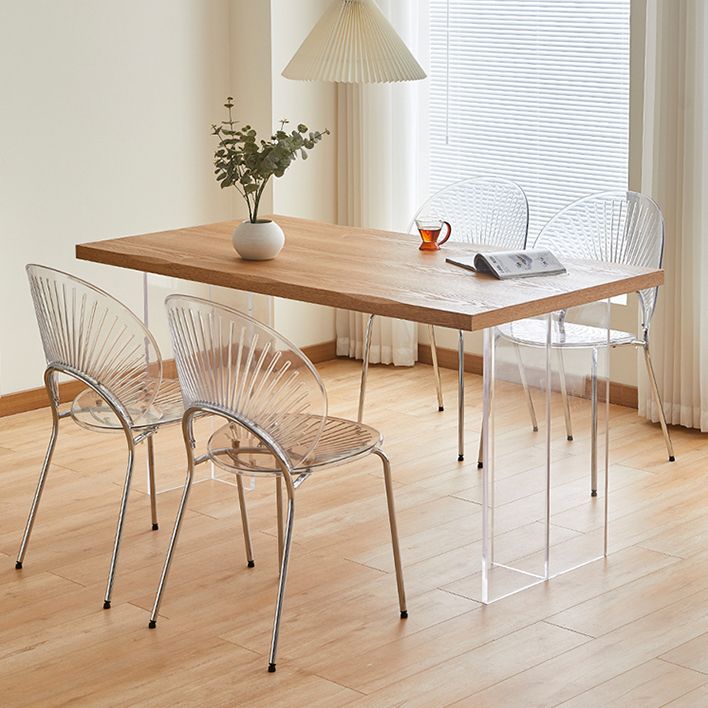 Open Back Dining Side Chair Contemporary Dining Armless Chair