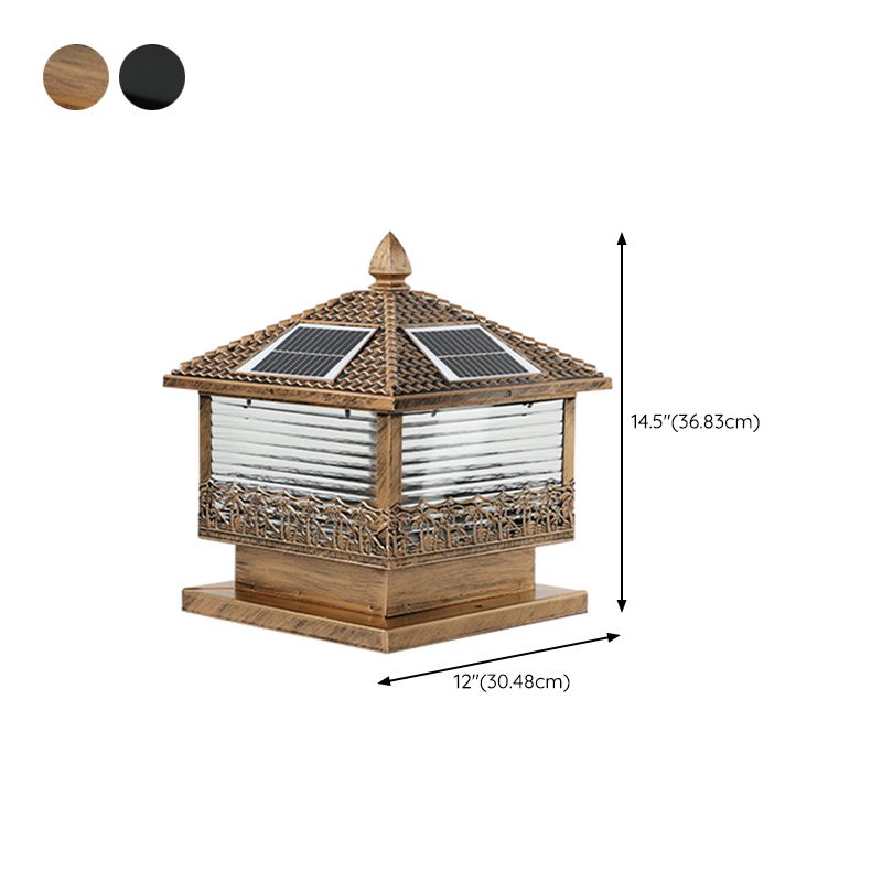 Contemporary Pillar Lighting Creative LED Solar Lighting Fixture for Backyard