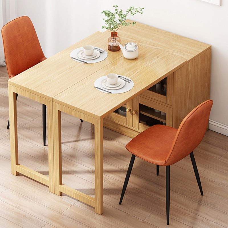 Natural Finish Dining Table Set 1/3 Pieces Faux Dinette Set for Home
