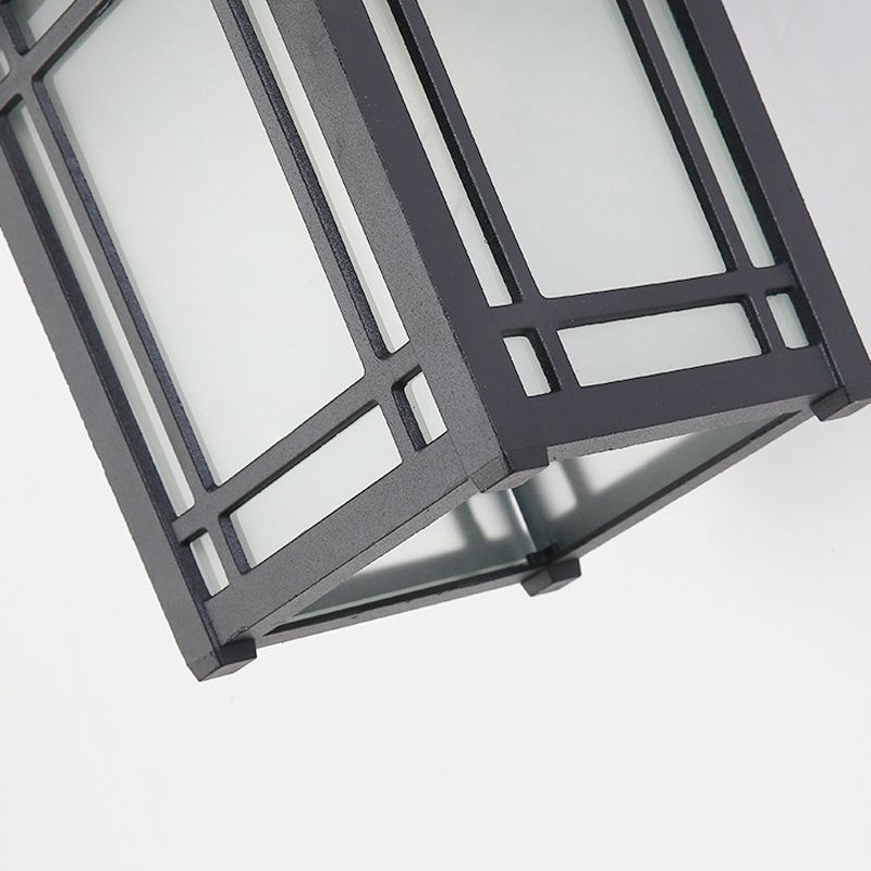 Geometric Shape Glass Wall Mount Light Industrial Style 1-Light Wall Light Sconce in Black