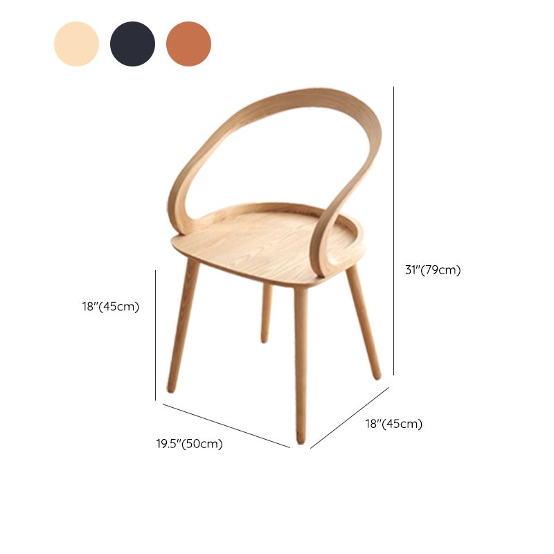 Traditional Arm Chair Open Back Wood Dining Room Chair for Kitchen