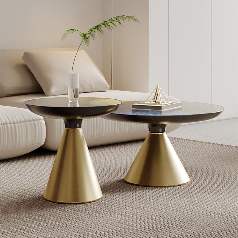 Glass Top Pedestal Coffee Table Modern No Distressing Round Bunching Tables