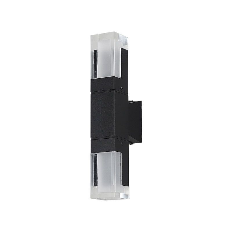 Geometrical Acrylic Wall Sconce Light Minimalist Black LED Wall Mount Lighting for Outdoor