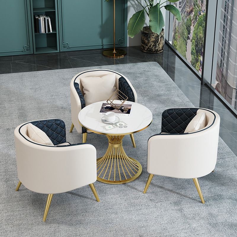 Modern Style Sintered Stone Dining Set Round 1/2/3/4/5 Pieces Dining Set for Home Use