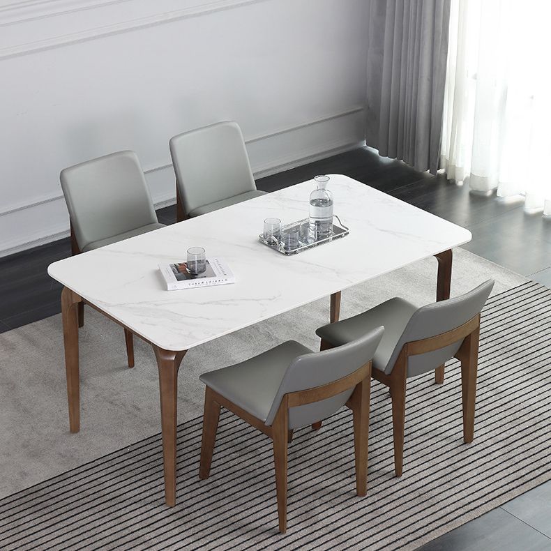 Contemporary Sintered Stone Rectangle Table Set 1/4/5 Pieces Dining Set