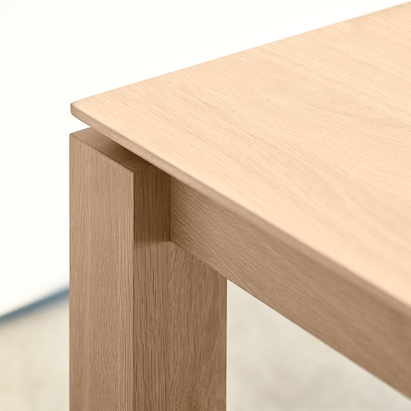 Mesa de color de madera clara rectangular mesa de madera maciza moderna con 4 patas