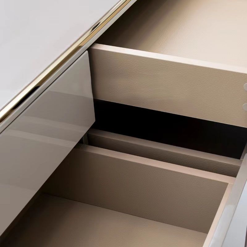 Modern Storage Double Dresser White/Gray Wood Dresser Drawers for Home