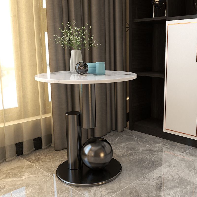 Pedestal 1 Single Coffee Table Modern Stone Round Cocktail Table