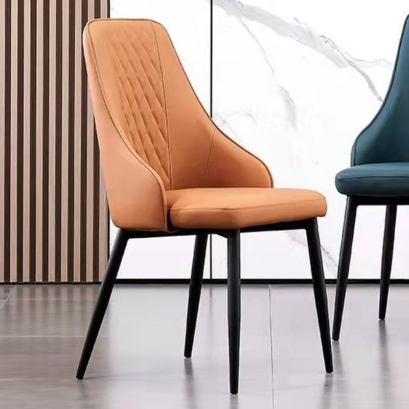 Modern Style Arm Chair Metal Solid Back Dining Arm Chair for Kitchen
