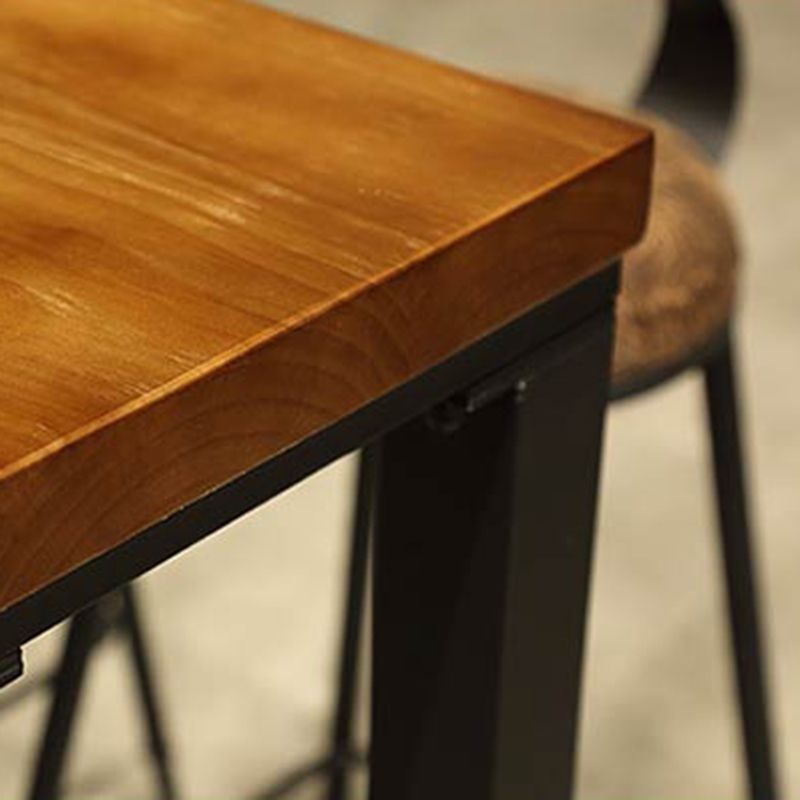 Industrial Low Back Counter & Bar Stool in Black and Brown for Restaurant