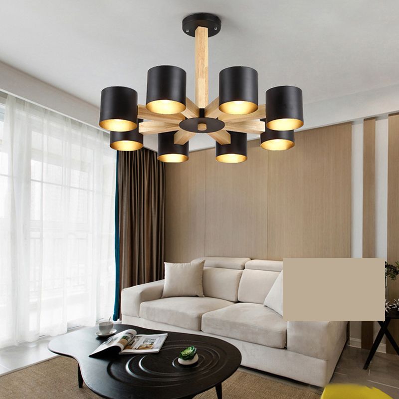 Metal Cylinder Chandelier Pendant Light Simple Style Pendant Chandelier for Living Room