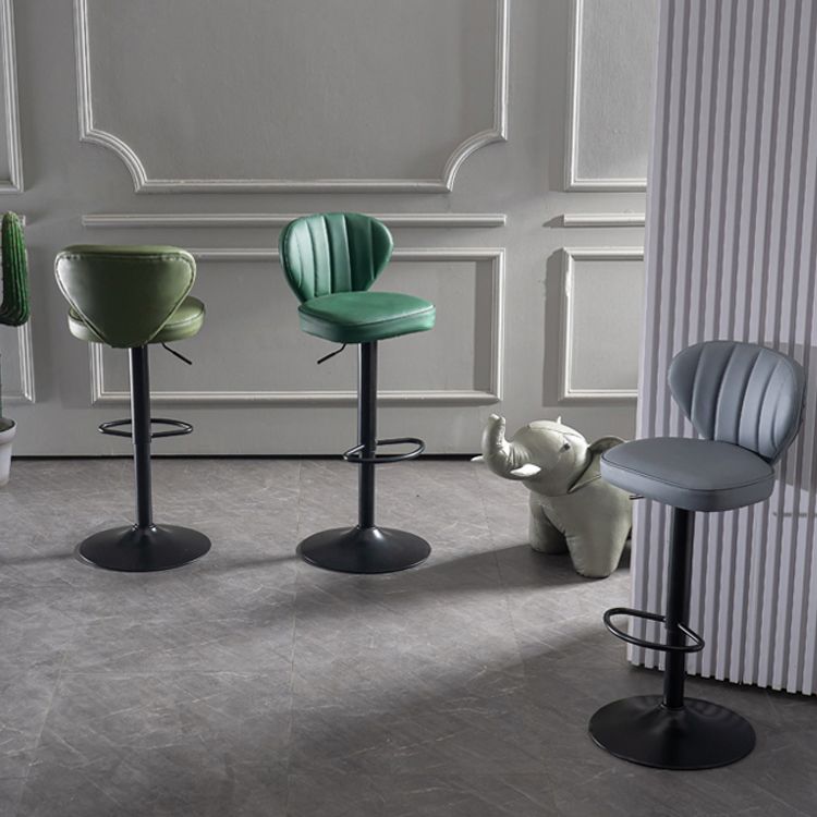 Metal Contemporary Kitchen Dining Room Stool Adjustable Height Armless Barstool