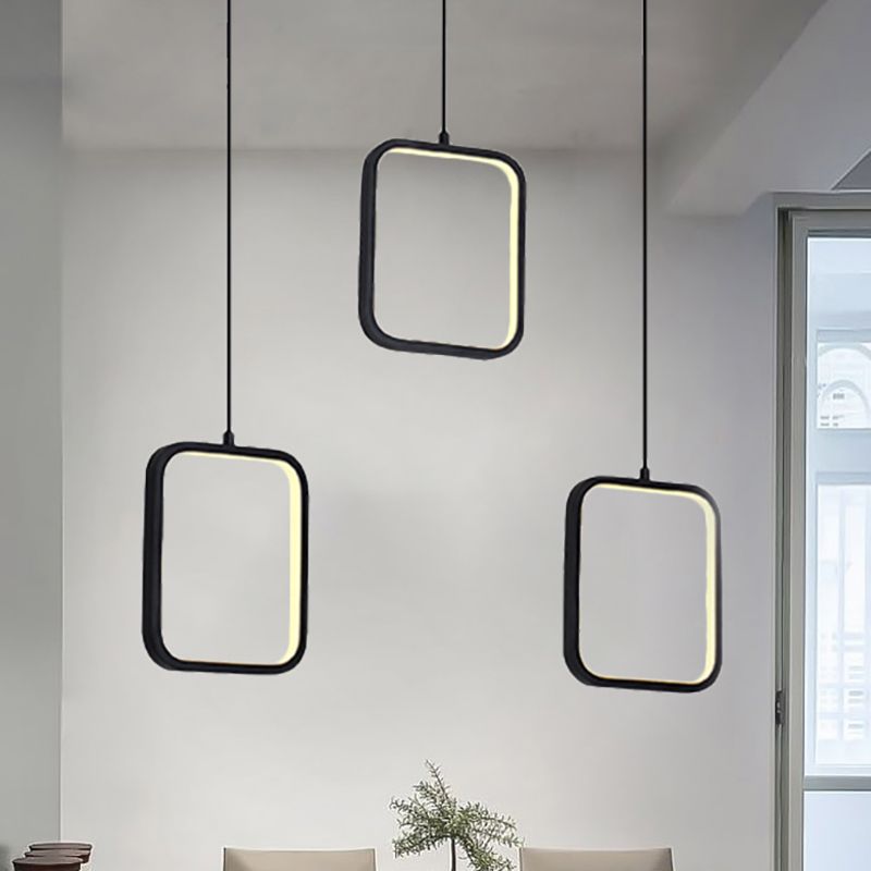 Posteo cuadrado negro/blanco Costeo contemporáneo LED acrílico accesorio de iluminación de techo acrílico en luz cálida/blanca