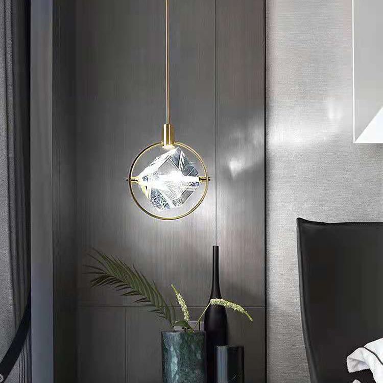 Moderne luxe stijl mini gesuspendeerde verlichting armatuur 1 lichte suspensie hanger met kristalschaduw