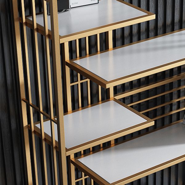 Contemporary Shelf Bookcase Open Storage Metal Bookcase with Shelves