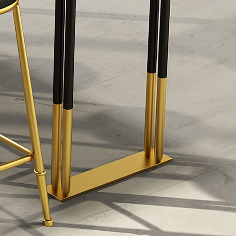 Modern Rectangle Bar Counter Table Wood Bar Counter Table with Metal Legs