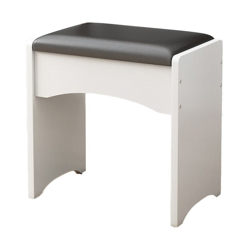 Modern Ottoman Pure Color Rectangle Upholstered Wood Frame Fade Resistant Pouf