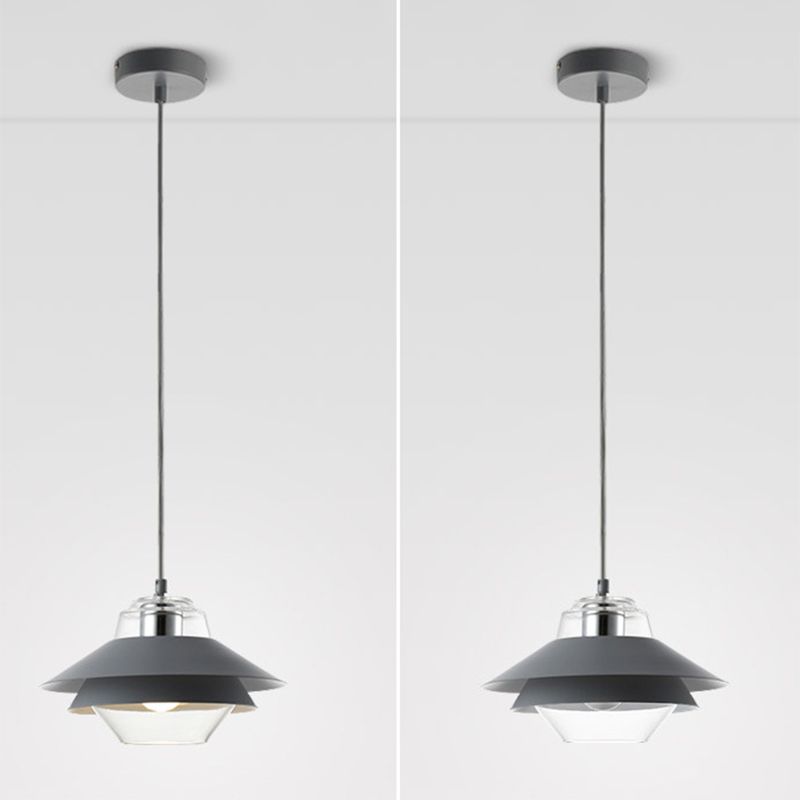 Luz de colgante de 3 tono Macaron vidrio transparente 1 comedor de bombilla accesorio de lámpara colgante