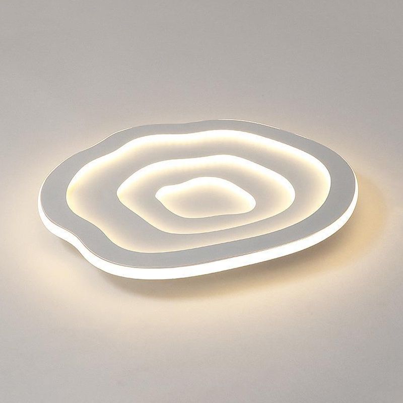 Single Modern White Flush Mount Lighting LED Acrylic Ceiling Light for Bedroom